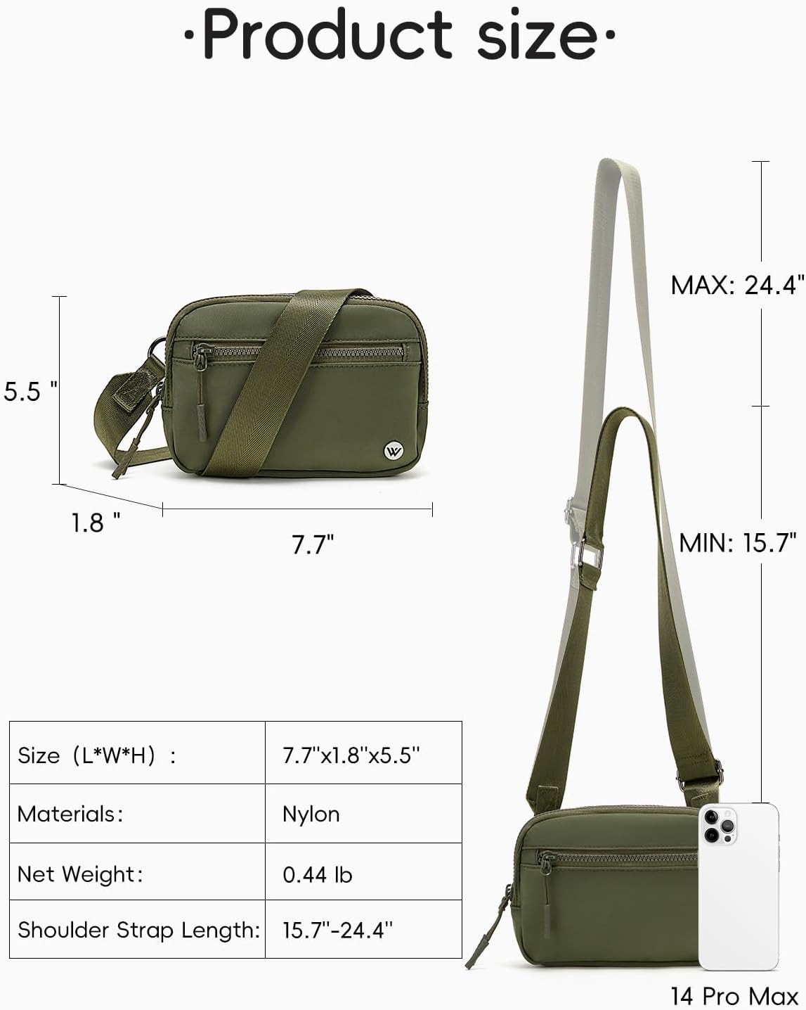 WESTBRONCO Small Crossbody Bags for Women Nylon with Adjustable Strap, Zipper Crossbody Purse, 1L Shoulder Bag for Travel - Image 3