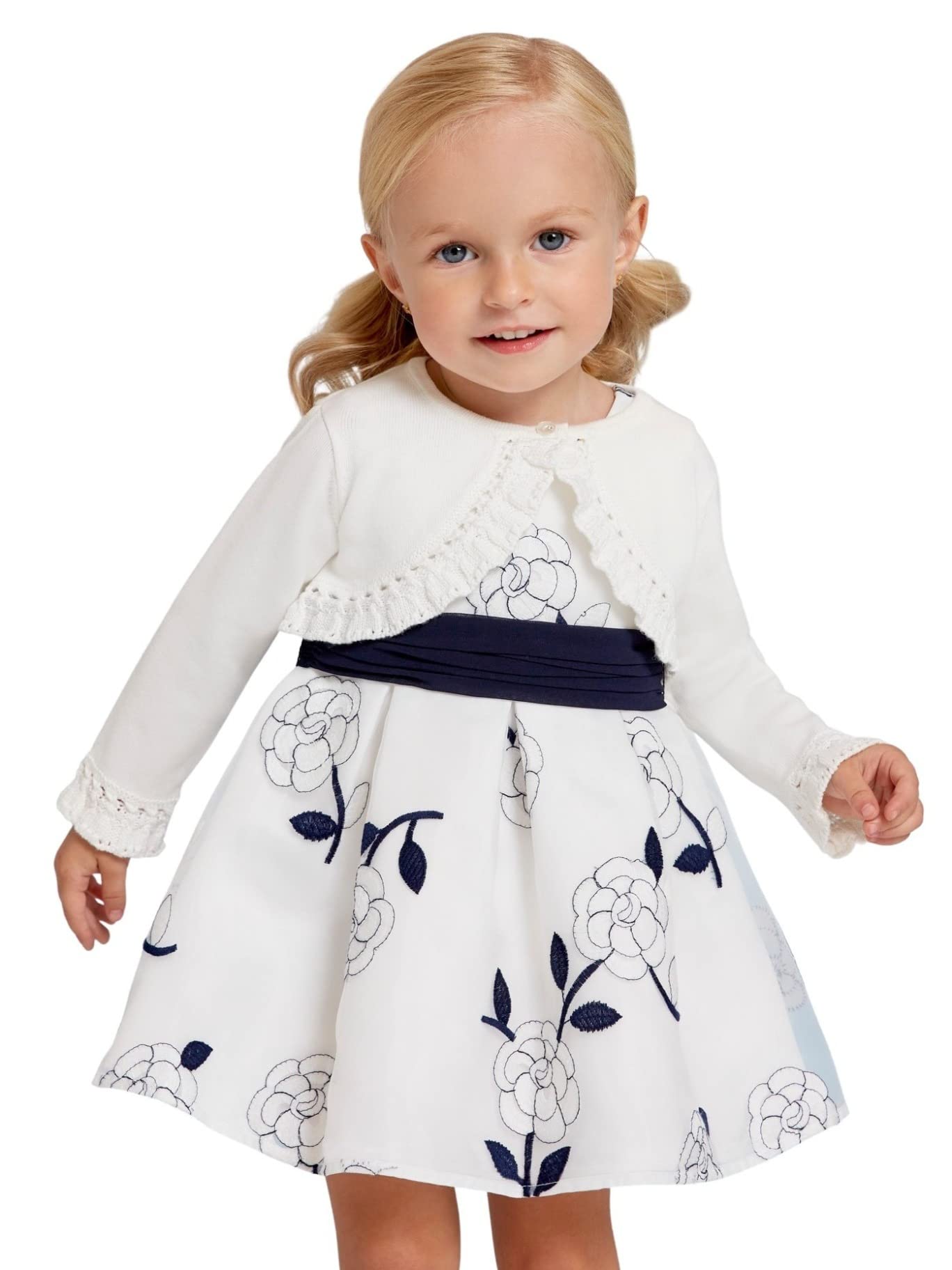 Abel & Lula Strickjacke Bolero für Baby - Mädchen Weiss
