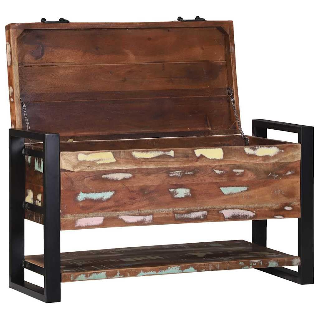 Baúl de madera maciza de 80 x 35 x 45 cm