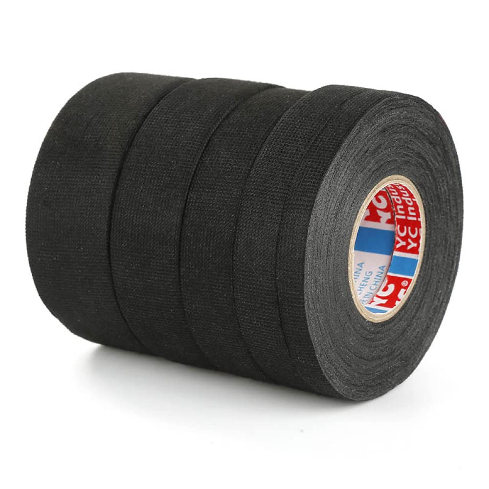 Nastro isolante elettrico, nastro elettrico, 5 pezzi di cablaggio in velluto nero cablaggio in tessuto adesivo nastro isolante nero fiamma for isolamento