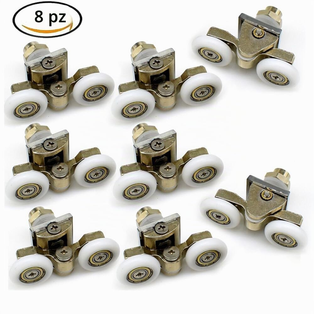 YuanQian - Set di 8 rotelle per porta della doccia, 23 mm