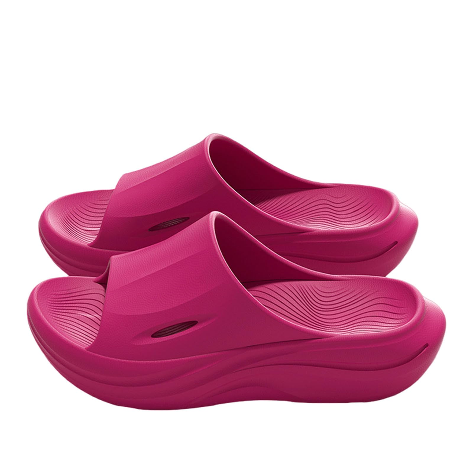 Gyios Summer Slippers Recovery Slides For Men And Women - Orthopedic Sandals With Arch Support & Thick Cushion-rose Red-38-39