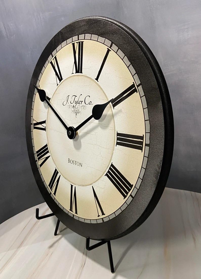 Carolina Gray Wall Clock | Ultra Quiet Quartz Mechanism | Hand Made in USA Beautiful Crisp Lasting Color | Comes in 8 Sizes | 15-Inch