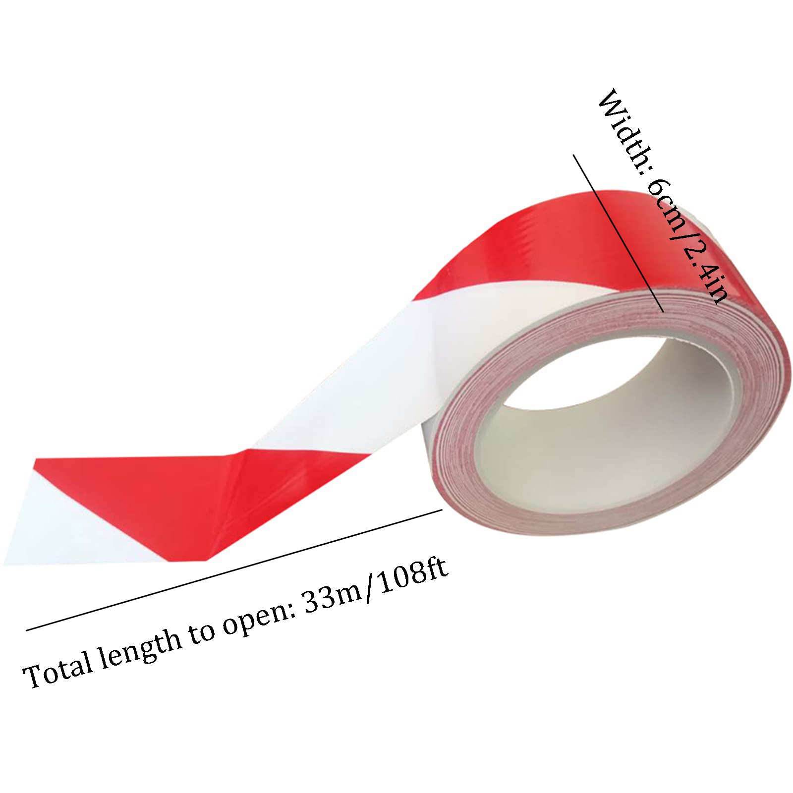 Cintas de advertencia de seguridad, pegatinas refl Cinta de advertencia de peligro no adhesiva, 60 mm x 33 m, cinta adhesiva de señalización, cinta de precaución de señalización de PVC(Yellow)