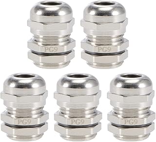 Tool parts PG9 Cable Gland 4mm-8mm Wire Hole Waterproof Metal Locknut With Washer 5pcs