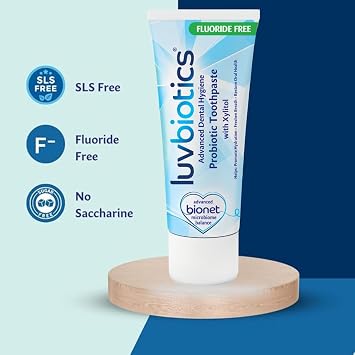 Luv Biotics Flouride Free Toothpaste with Oral Probiotics, Xylitol & Aloe Vera - 3 x 75ml