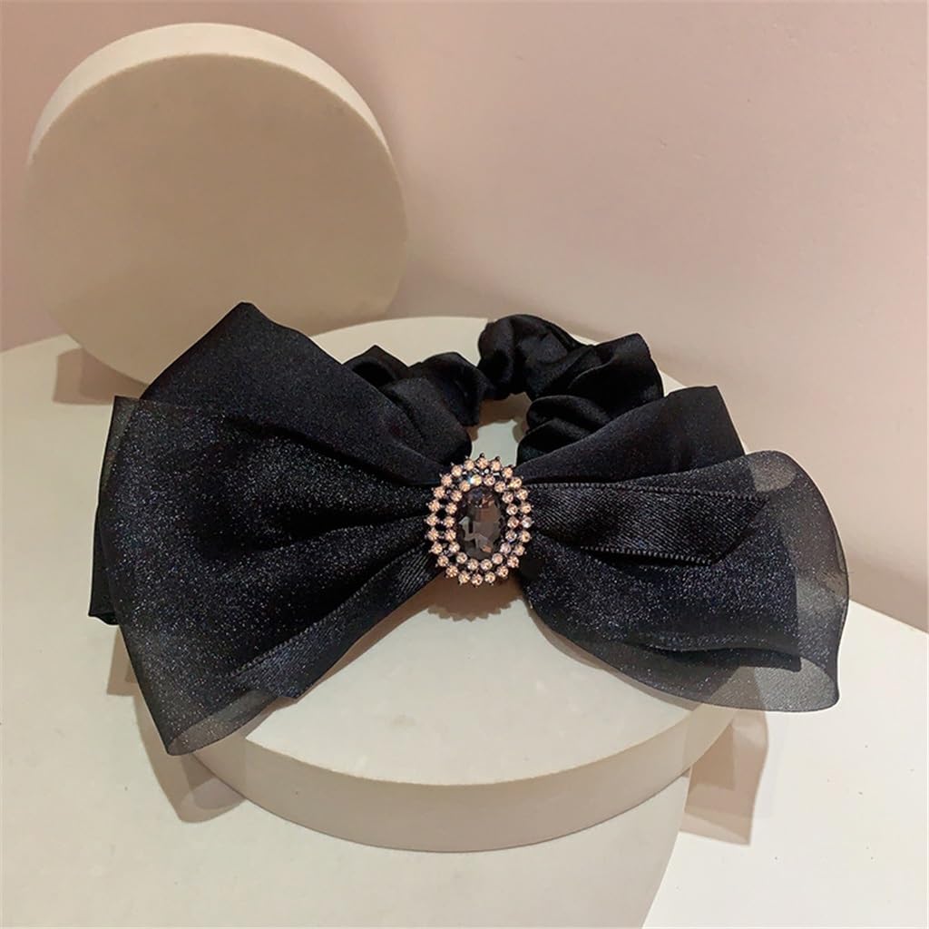 Décoration de cheveux gris noir en gaze boucle diamant JFDBGU