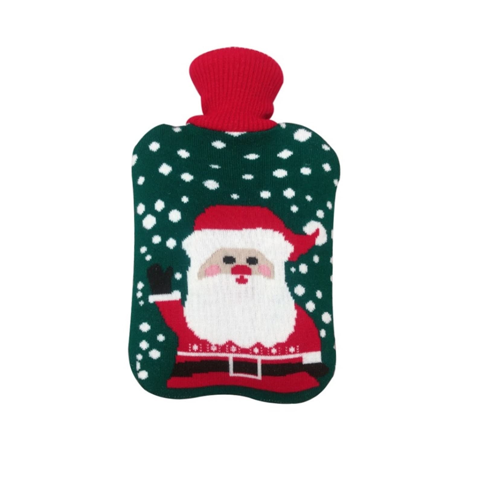 Borsa dell'acqua calda durevole Borsa for bottiglia di acqua calda calda grande da 2000 ml con copertina in maglia con motivo Babbo Natale for la famiglia nel freddo inverno Borsa dell'acqua calda ( C