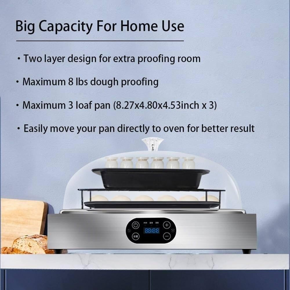 Electric Dough Proofer Machine (2 Layer), Bread Proofing Box, Adjustable Humidity