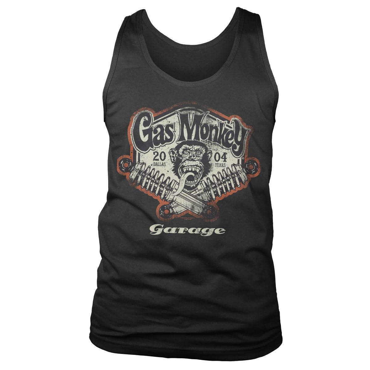 Gas Monkey Garage Officially Licensed Spring Coils Mens Tank Top Vest (Black), XX-Large
