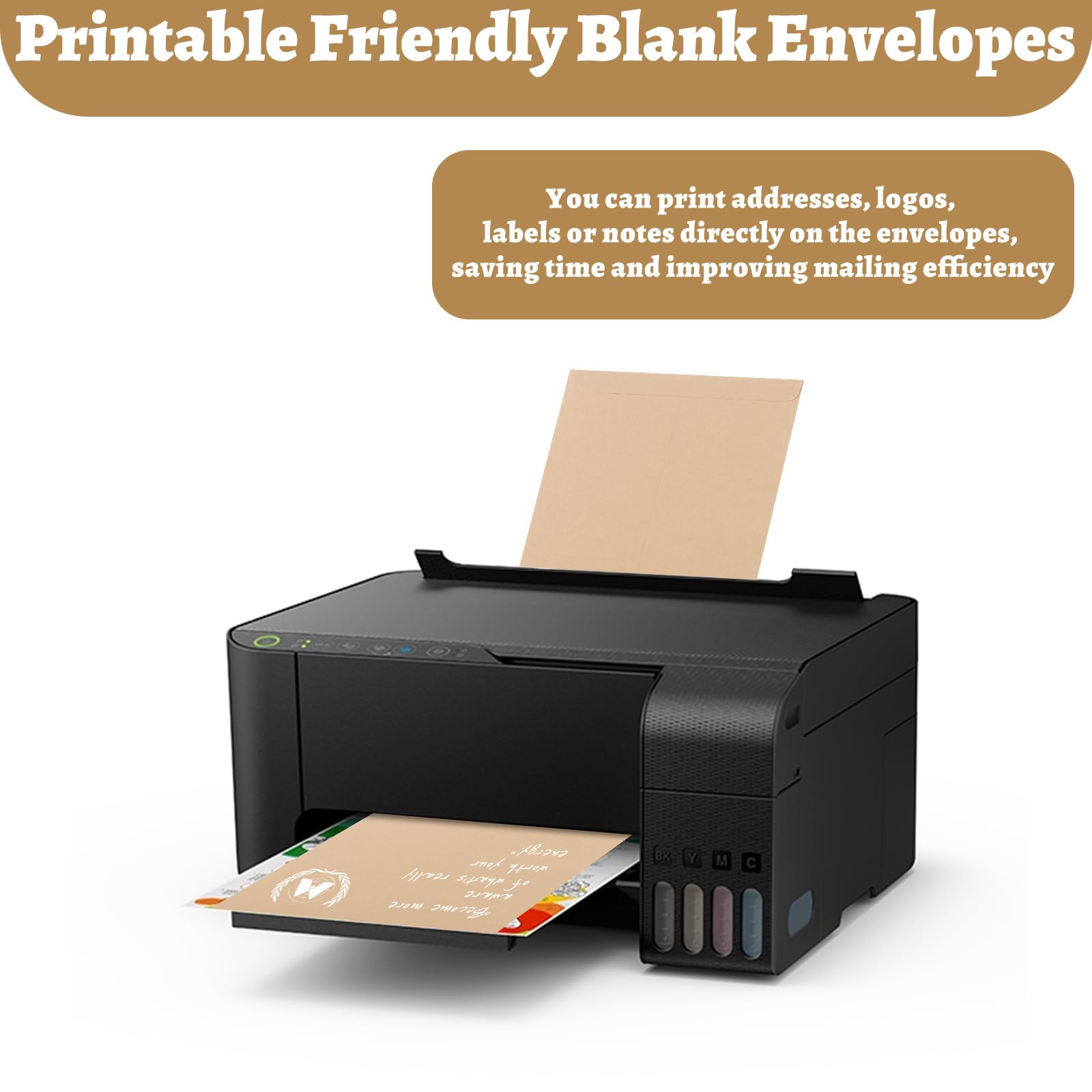 Lot de 300 enveloppes A5 auto-adhésives - 229 x 162 mm - 100 g/m² - Enveloppes kraft sans fenêtre pour la maison, le bureau et une utilisation commerciale - Marron