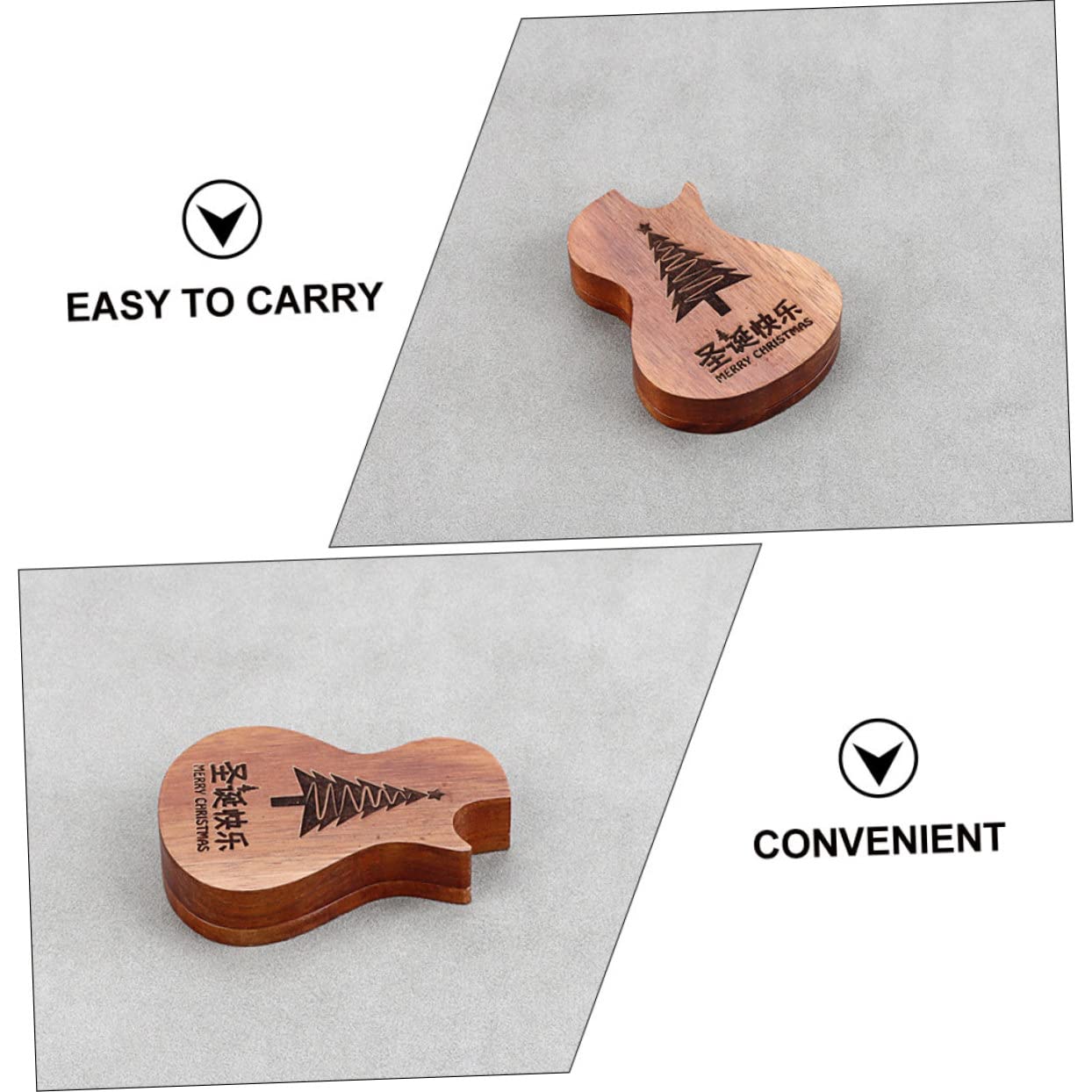 Toyvian 3 sztuki picków gitarowych, kostki, ukulele, uchwyt na gitarę, do wytrychów gitarowych, pojemnik na części gitarowe, i, kostki, akcesoria gitarowe, drewno, Jasnobrązowy3, 9.66X7.27CM,