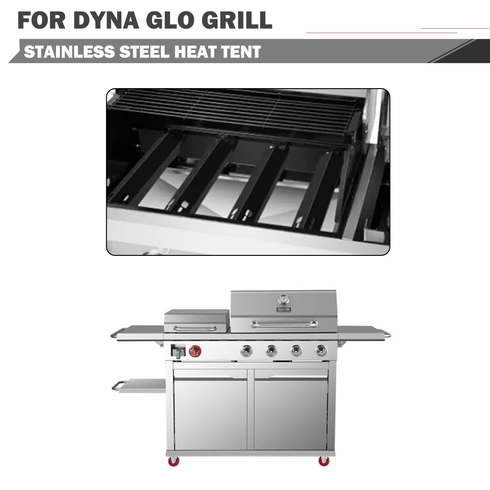 70-02-507 Piastre di calore di ricambio per Dyna Glo Grill Parti di ricambio DGX440SGP DGX440SGP-D Tende di calore Dyna Glo 4 bruciatori Parti di ricambio Griglia a gas Coperture per bruciatori
