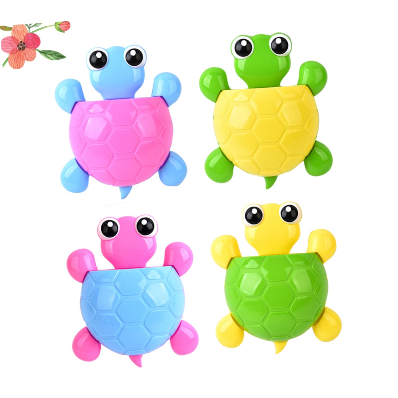 Portacepillos de Dientes de Tortuga Ventosa, 4 Piezas
