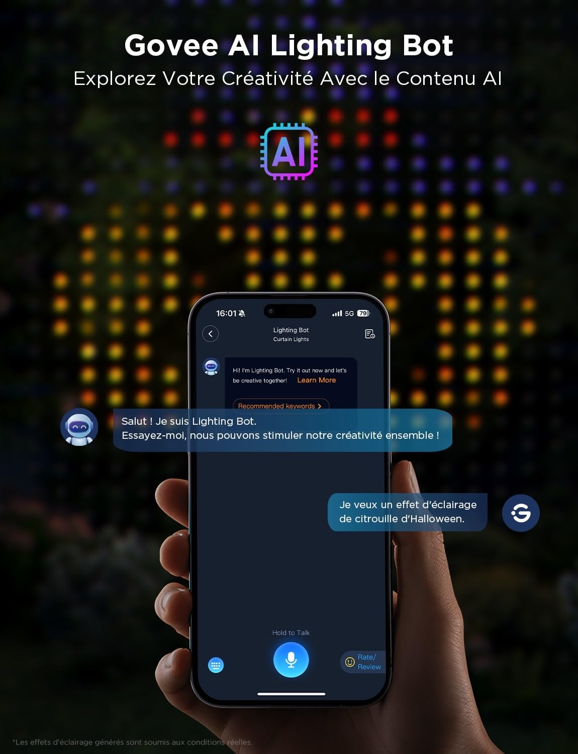 Govee Curtain Lights 1,5x2m, Rideau LED Intelligent, 520 LEDs, IP65 | Compatible avec Alexa, GIF DIY, Étanche IP65, Décoration de Noël, Contrôle par App, Couleurs RGBIC
