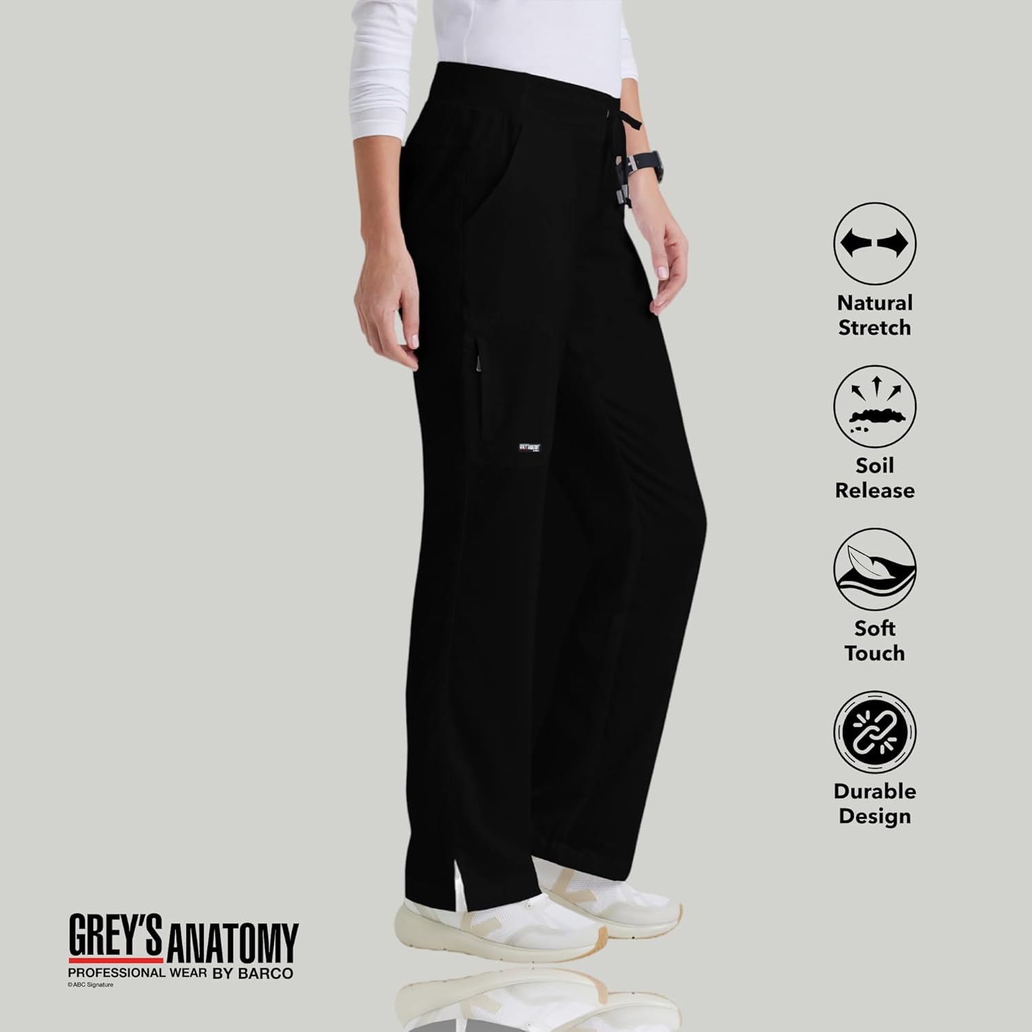 BARCO Grey's Anatomy Scrubs - Mia Scrub Pant for Women, Elastic Back Waist, Mid-Rise Shaped Leg Women's Scrub Pant - Image 5