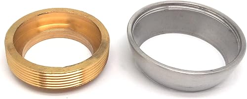 Miniatura 3 de Juego de 2 tuercas para grifo de bañeraducha, latón + acero inoxidable, diámetro 1.57 pulgadas, estilo moderno, fácil de instalar, resistente al