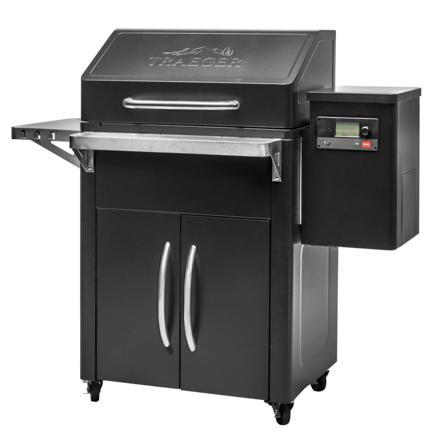Traeger Silverton 620 Pelletgrill inkl. Abdeckhaube und 1 Set Ablaufbleche 9 kg Pellettank App-Steuerung vollautomatische Abbrand-Regulierung