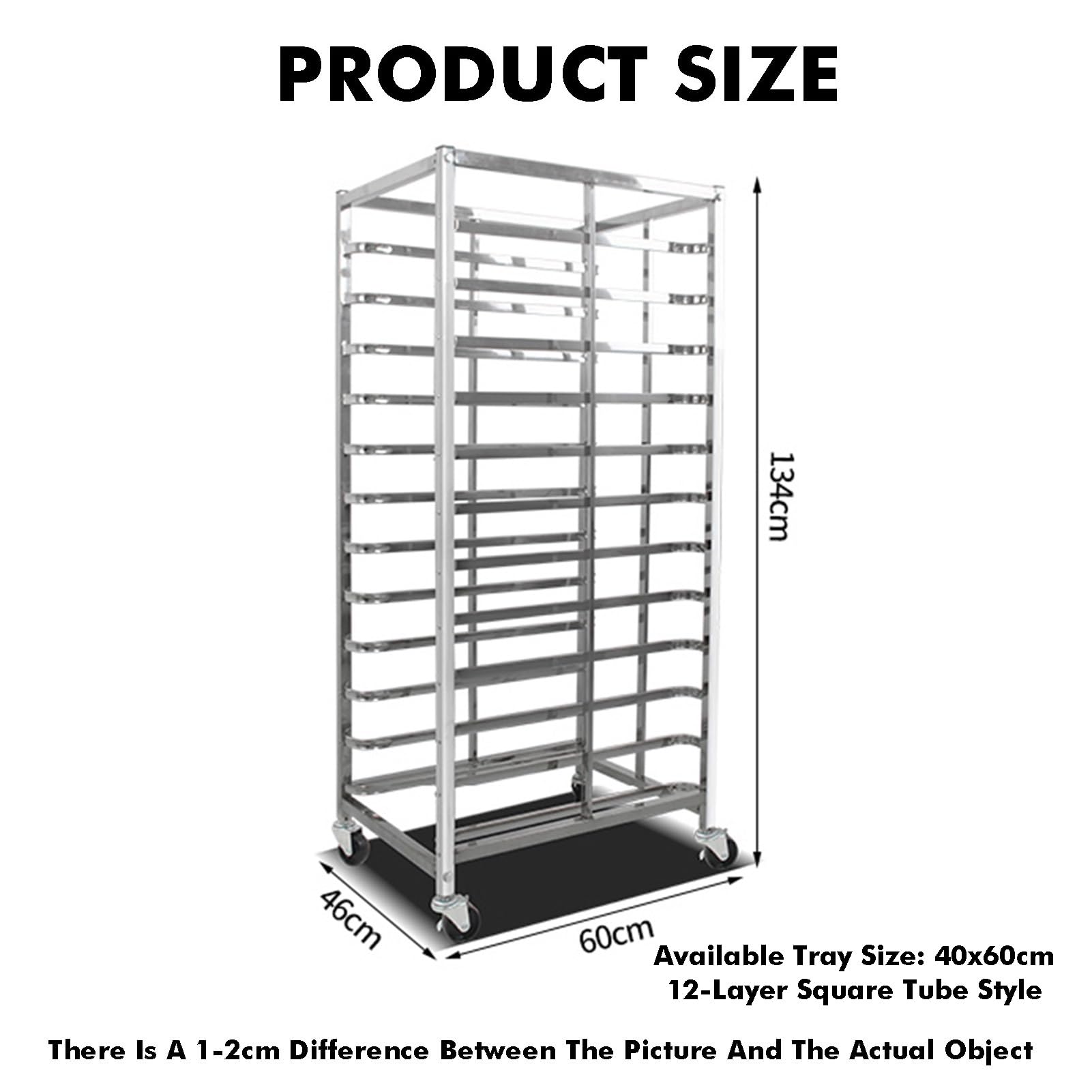 Étagère à Pain Robuste à 15 Niveaux sur roulettes, étagère Rapide pour Boulangerie Commerciale, Restaurants et traiteurs, équipement de Cuisson Durable (164x60x46cm)