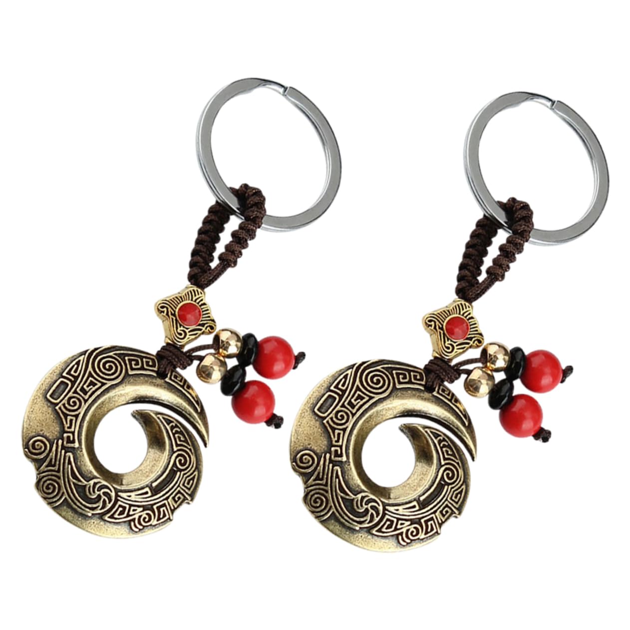 SOLUSTRE 2pcs Key Chain Chinese Style Keychain Jewelry Traffic Cones Keys Circle Traffic Cone Snake Keychain Small Gourd Keychain Funky Earrings Kit Molds Chinese Keychain Studs Nylon Rope