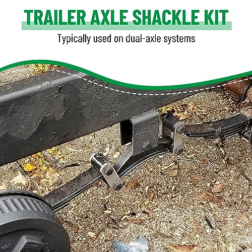 Image of 1 Pack Trailer Shackles Kit, 2-1 /4 inch Trailer Shackle Straps (225) | Used On Dual-Axle Systems, Tandem Axle Trailer Kit for Double Eye Spring (3,500 lbs-7,200 lbs Axles)