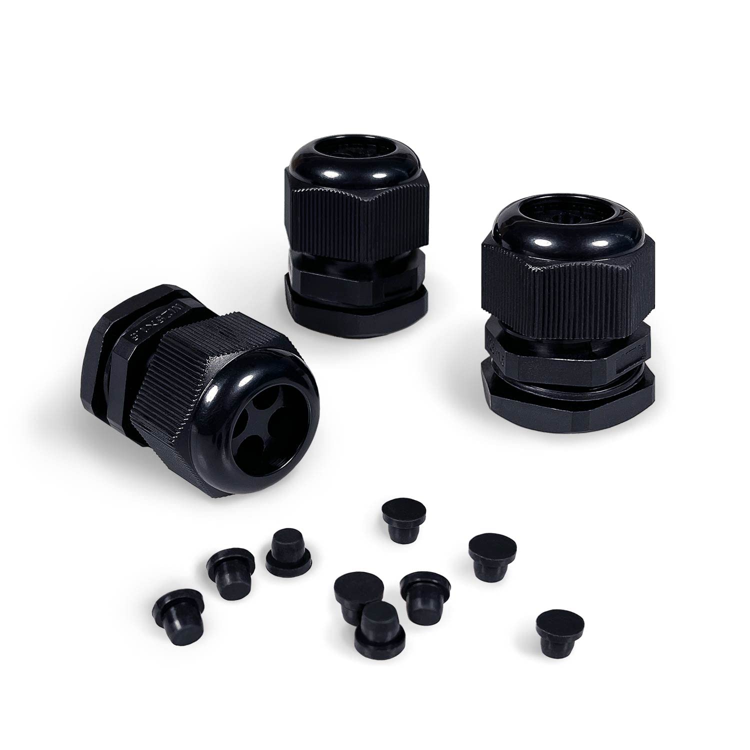 Waterproof Multi-Hole Nylon Cable Glands for Electrical Enclosure, 4 holes, pack with 3pcs(1", Black)-image-37