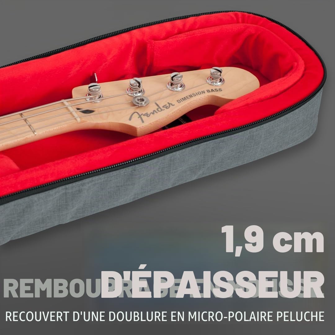 Gator Transit Series Housse de Transport pour Guitare Basse + pédalier Compact en métal (GT-Bass-BLK + GPB-POCKETBOARD)