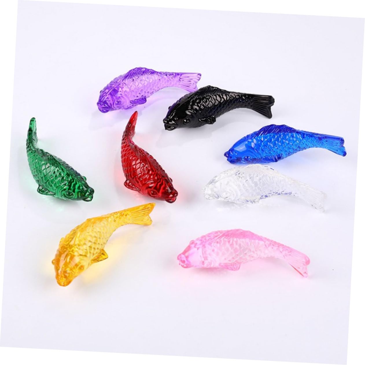 Cabilock 32 Piezas De Adorno De Peces Artesanías De Cristal Decoración para Acuario Falso Compacto Decoración De Peces Pequeños Adorno para Pecera De Escritorio