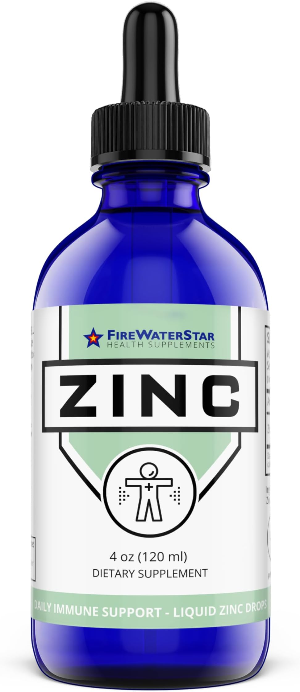 FWS Liquid Zinc Supplement for Men Women Kids, Organic Non-GMO Vegan, Ionic Zinc Sulfate Drops, Immune System Boost Healthy Skin Support Overall Wellness, 60 Day Supply, 4 oz