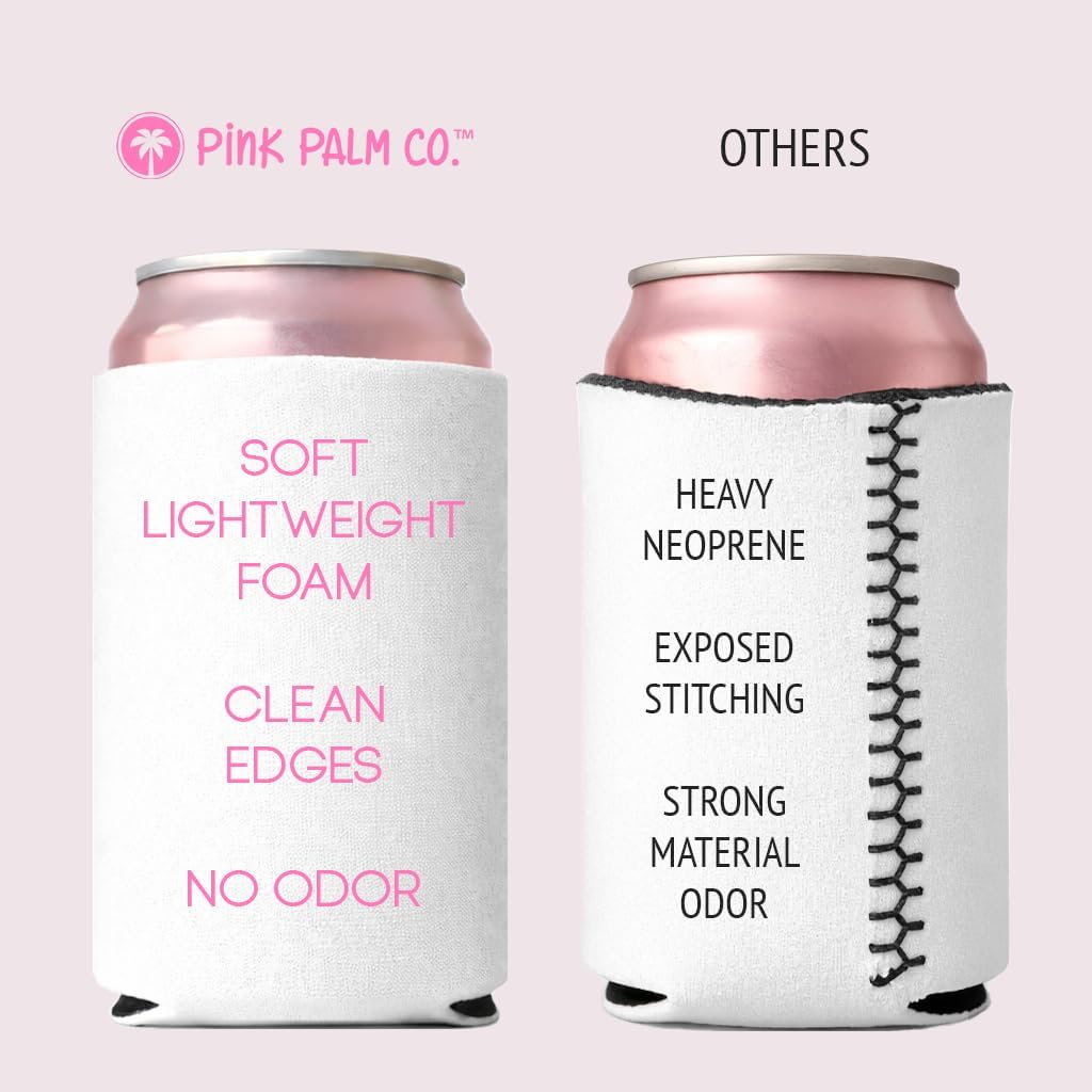 Pink Palm Co. Wedding Can Coolers Set of 2 – Foam Koozies for Bride and Groom, Wedding Toast, Engagement Gift, Honeymoon, Bridal Shower, Beverage Insulators | Mr. & Mrs.