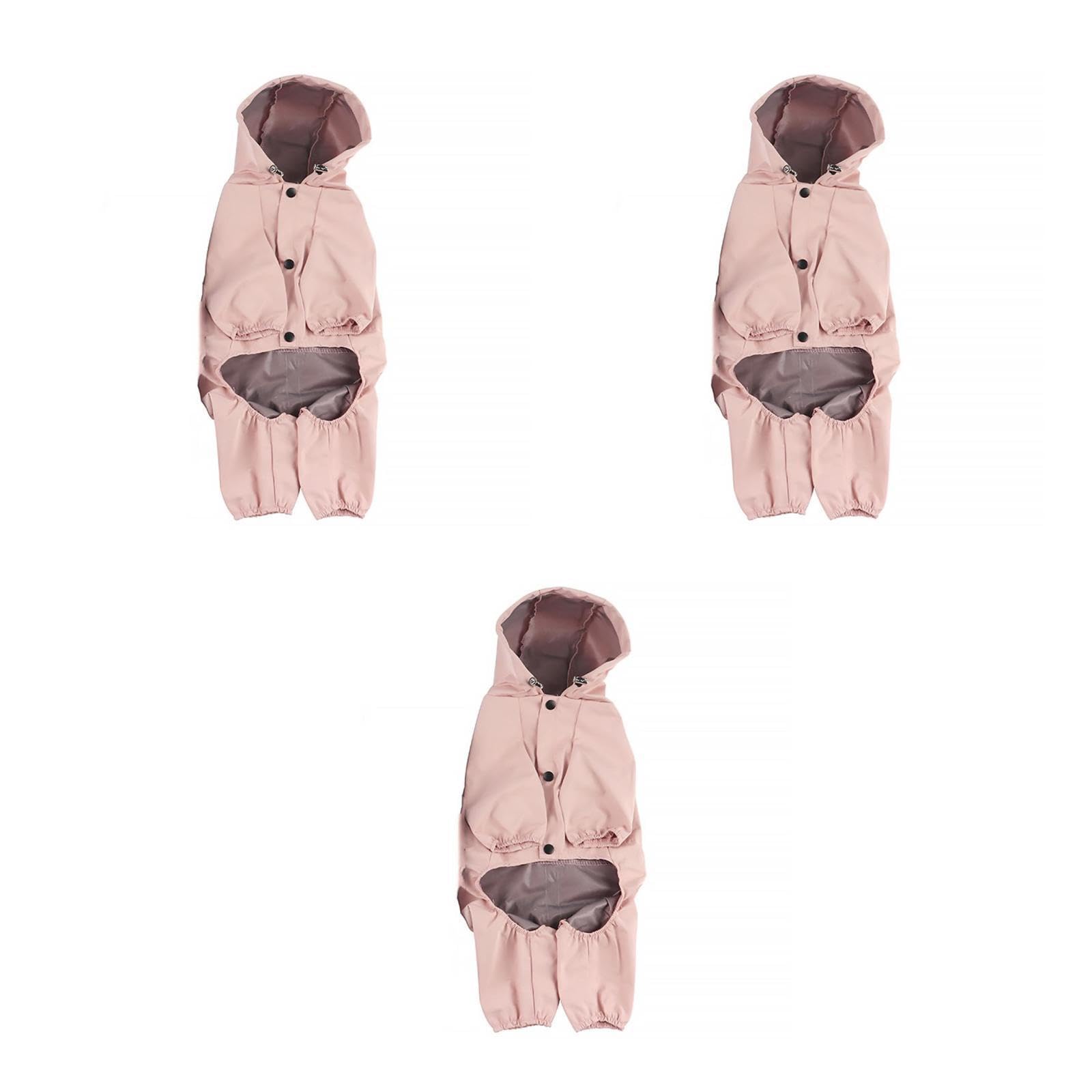 BESPORTBLE 3 Pz Impermeabile Per Animali Domestici Poncho Antipioggia Per Cani Abbigliamento Per Animali Domestici Gilet Per Cani Cappotti Rosa Tessuto Giacca Riflessivo Prodotti Per Animali