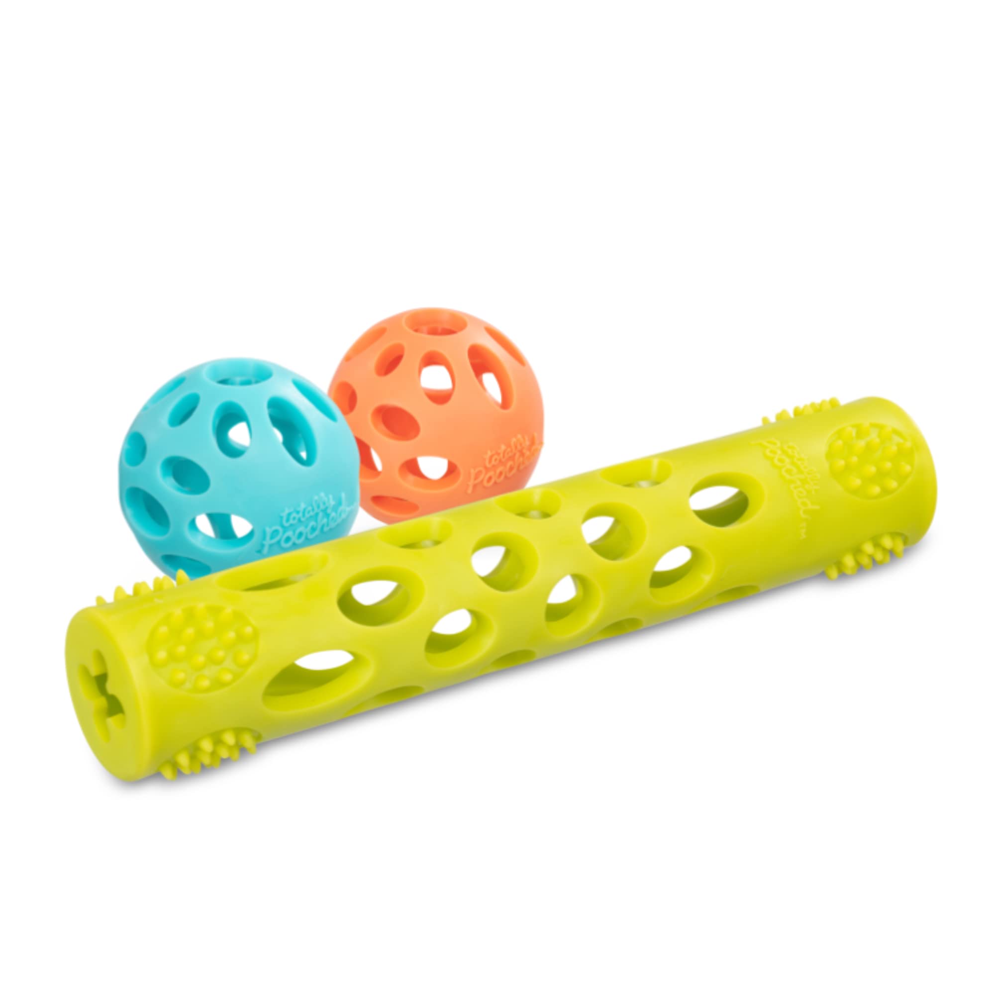 Messy Mutts Totally Pooched Huffn Puff Toys TPR Puzzle Toys for Dogs 2-in-1 Durable Interactive Toy and Tooth