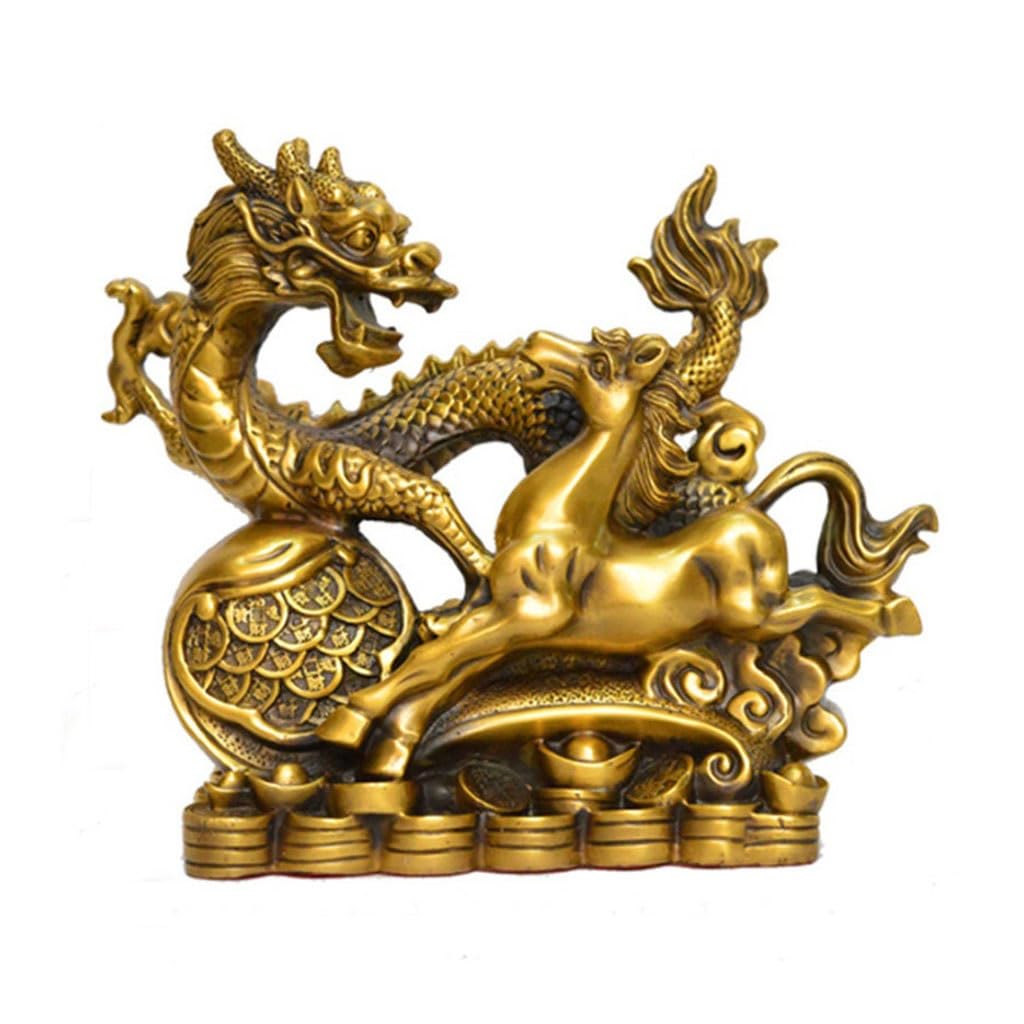 CHICKEN Bronze Living Room Ornaments Metal Brass Dragon Ornaments, Craft Decorations, Home Office Feng Shui Decoration, Living Room Entrance Ornaments to Attract Wealth