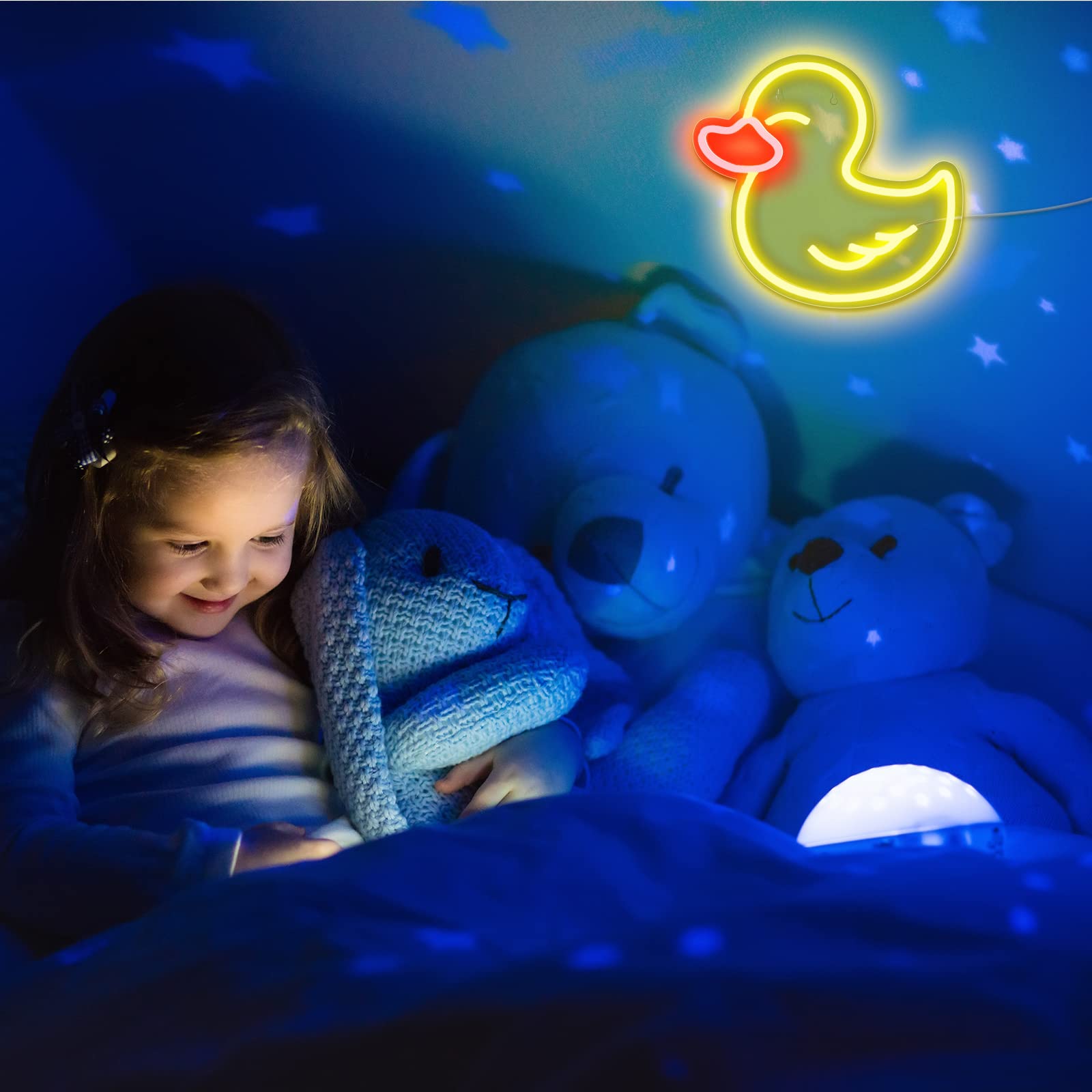 Letrero de neón de pato para baño, lámpara de luz nocturna de pato amarillo, regalo para amantes de patos, luz LED, funciona con USB, decoración de pared colgante para dormitorio, fiesta, 5