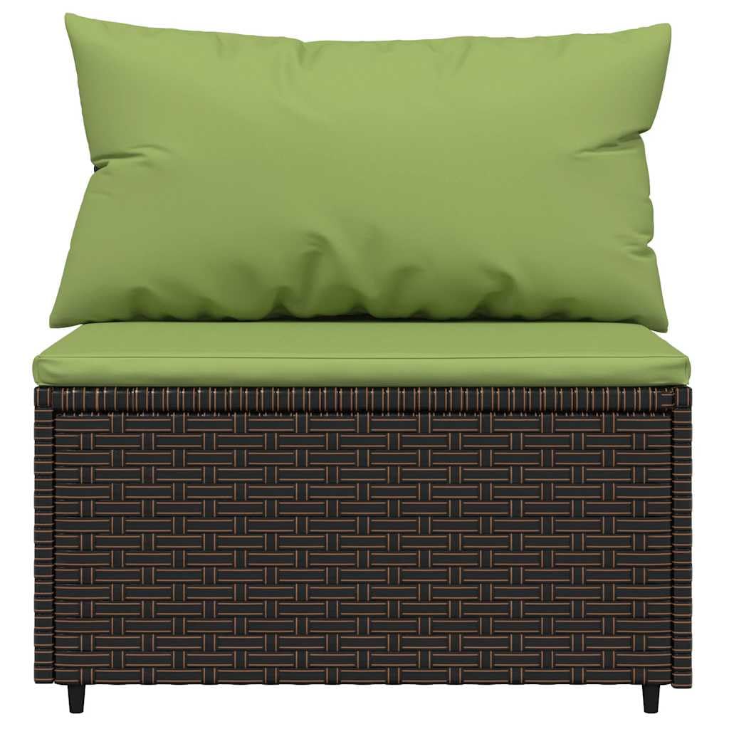 Générique Salon de Jardin 4 pcs avec Coussins Marron Résine tressée,Meubles,Mobilier de Jardin,Sièges de Jardin,Canapés de Jardin,Brun,26.7 KG,319829