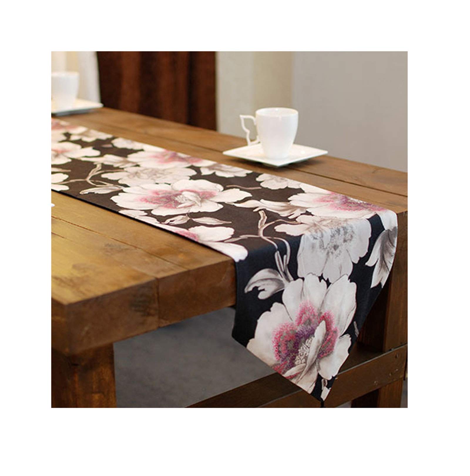 Chemin de table rectangulaire en polyester fleurs décoration de table - 8