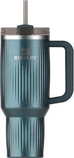 Quencher H2.0 Tumbler with Handle and Straw 40 oz | Flowstate 3-Position Lid | Cup Holder Compatible for Travel | Insulated Stainless Steel Cup | BPA-Free | Fluted Marina Shine