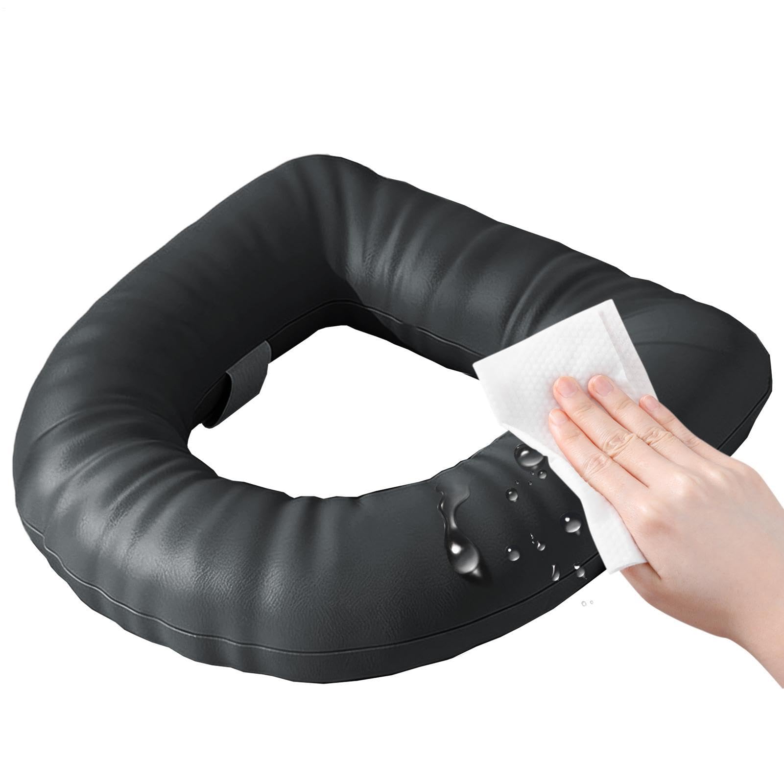 Cuscino per WC: Base impermeabile antiscivolo, sollevatore di altezza imbottito, supporto morbido e confortevole, design durevole e facile da pulire, sollevatore per WC ergonomico, portatile,