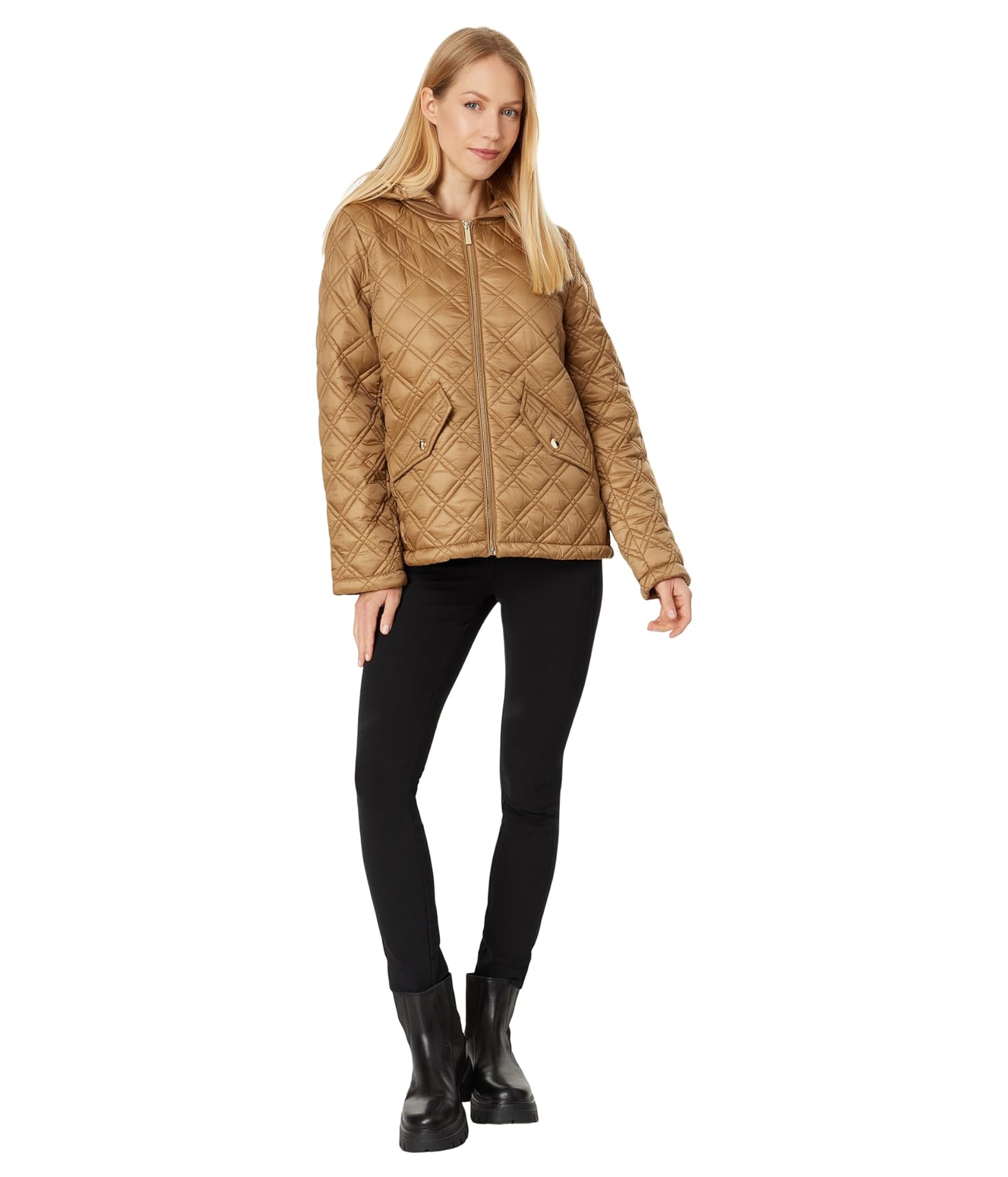 Woman's Coats & Outerwear MICHAEL Michael Kors Zip Front Quilt M426818BZ - 第 12/20 張圖片