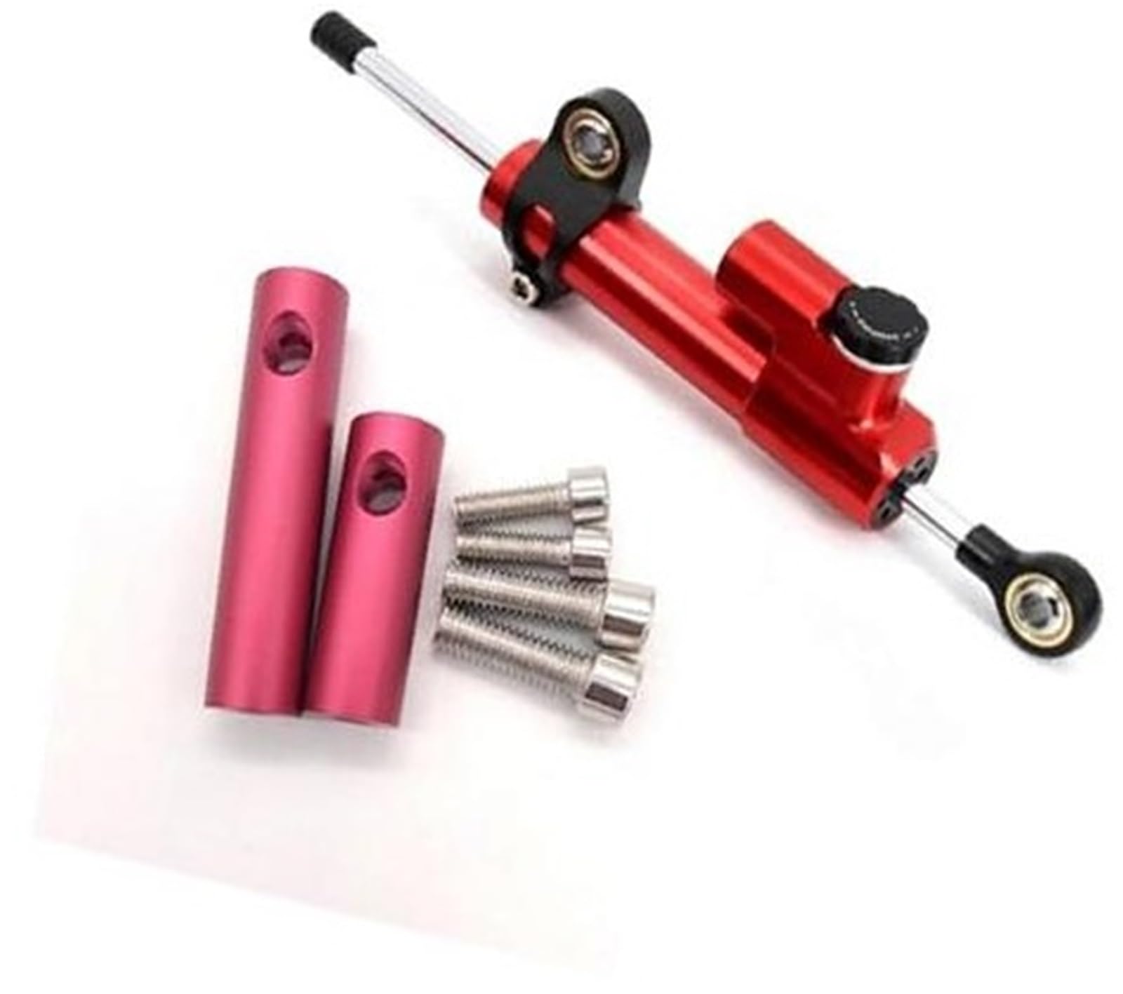 Kit de support de support d'amortisseur de direction, amortisseur de direction de stabilisateur CNC for scooter électrique Inxing V5 réglable Amortisseur de direction(BLACK 1 set2)