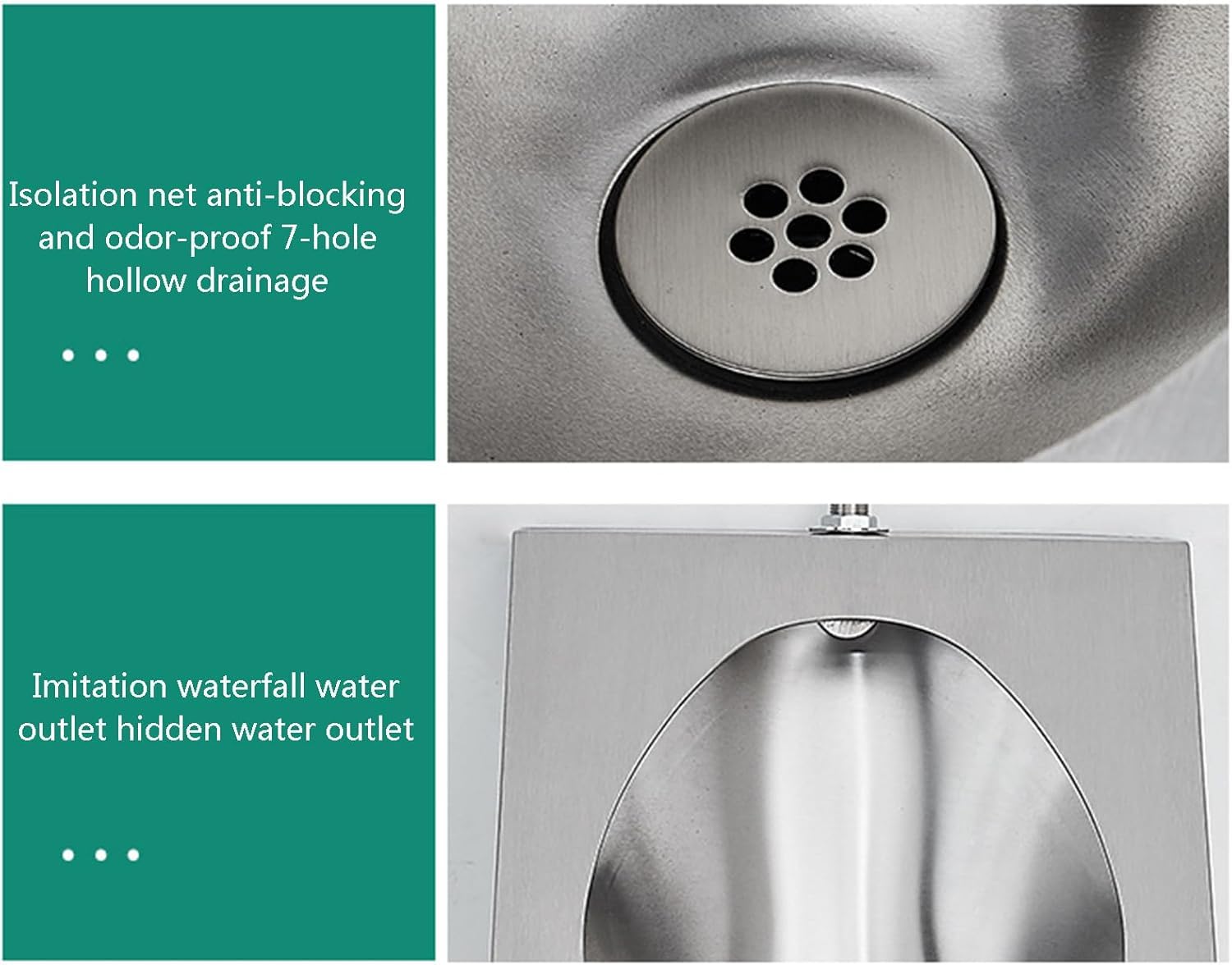 Urinario de inducción de acero inoxidable para hombres, inodoro público, cerámica sanitaria, orinal de descarga para familias, hoteles, escuelas, solución de baño de alta eficiencia, diseño fácil de