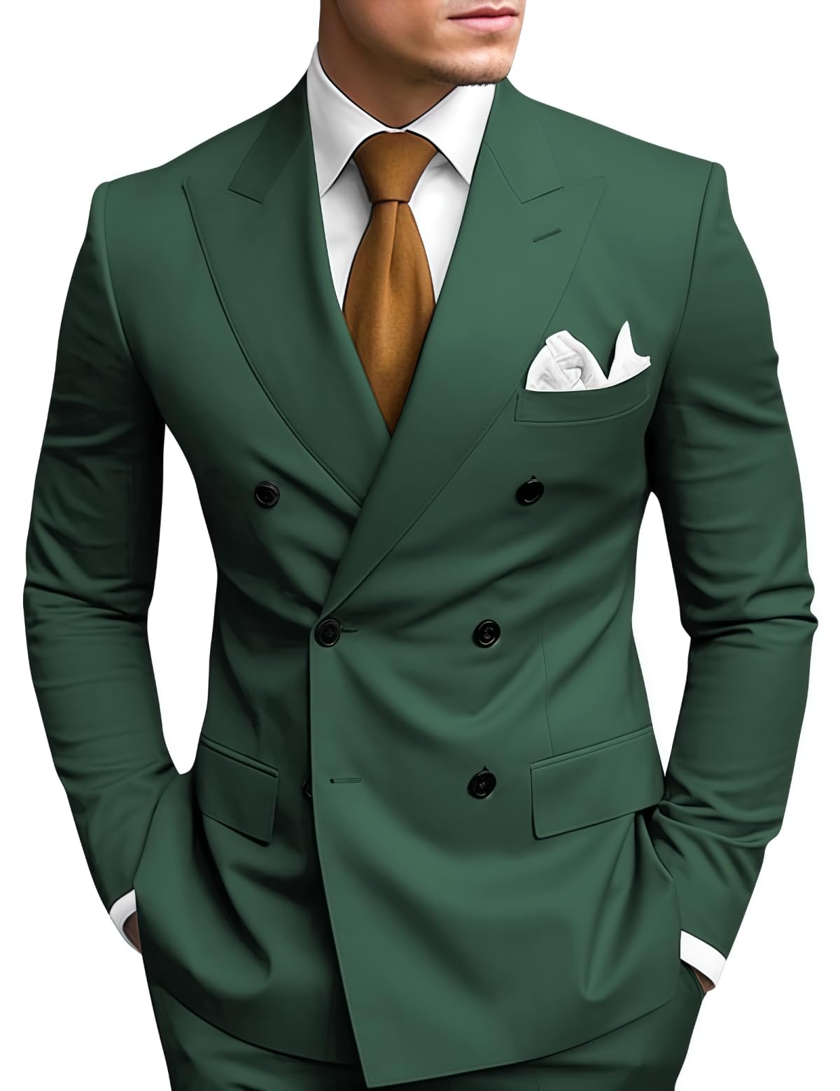 2 Pezzi Doppio Petto Vestito Uomo Slim Fit Mens Doppio Petto Blazer Pantaloni Set Matrimonio Prom Homecoming Suit