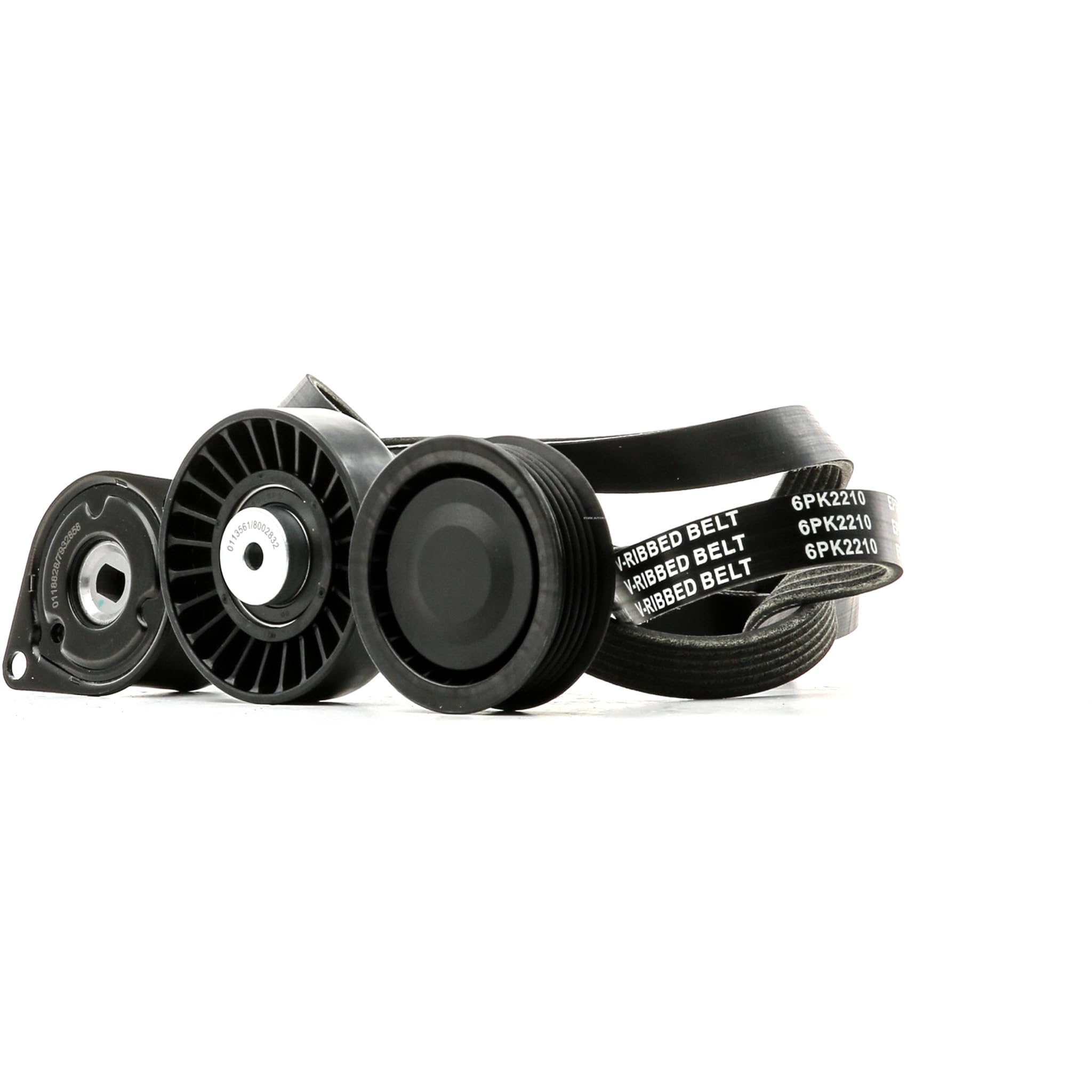 STARK SKRBS-1200728 Juego de correas trapeciales poli V con brazo rodillo tensor Compatible con VW Transporter T4 Bus 70B, 70C, 7DB, 7DK, 70J, 70K, 7DC, 7DJ