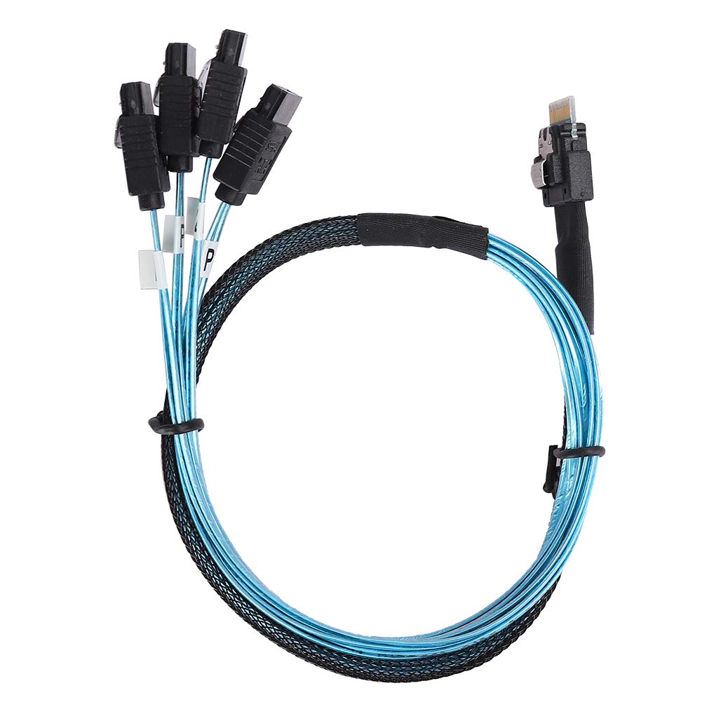 SAS-Datenübertragungskabel, 12 Gbit/s Verbindungsleitung SFF-8654 zu 4xsata 0,5 m, für Server, Festplatte, Computer, Host