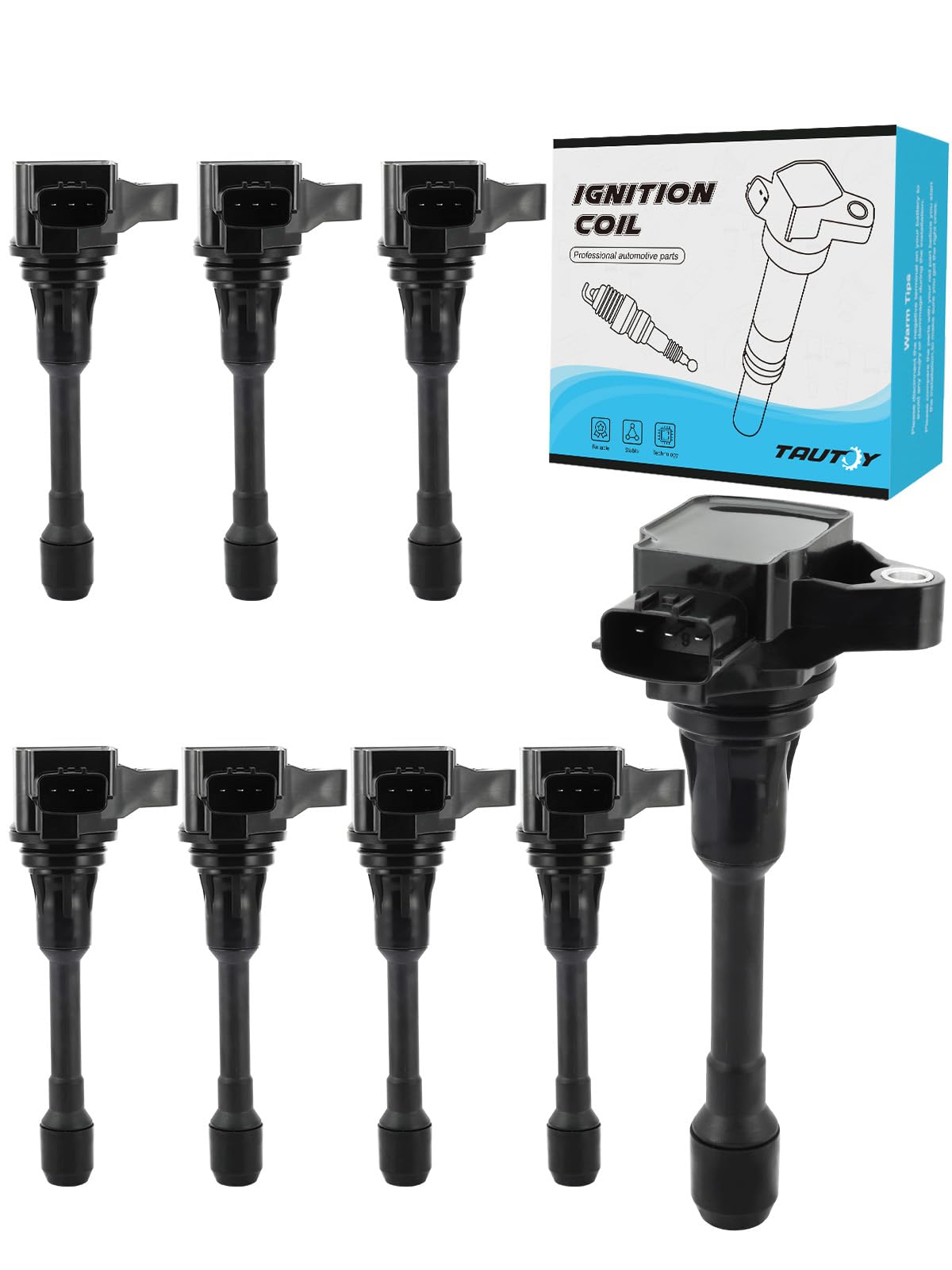 TAUTOY Set Of 8 UF677 Ignition Coil Pack (5.6L Only) For Infiniti QX56 2011-2013 QX80 2014-2019, For Nissan Armada 2017-2020, Replace # 48894 49029