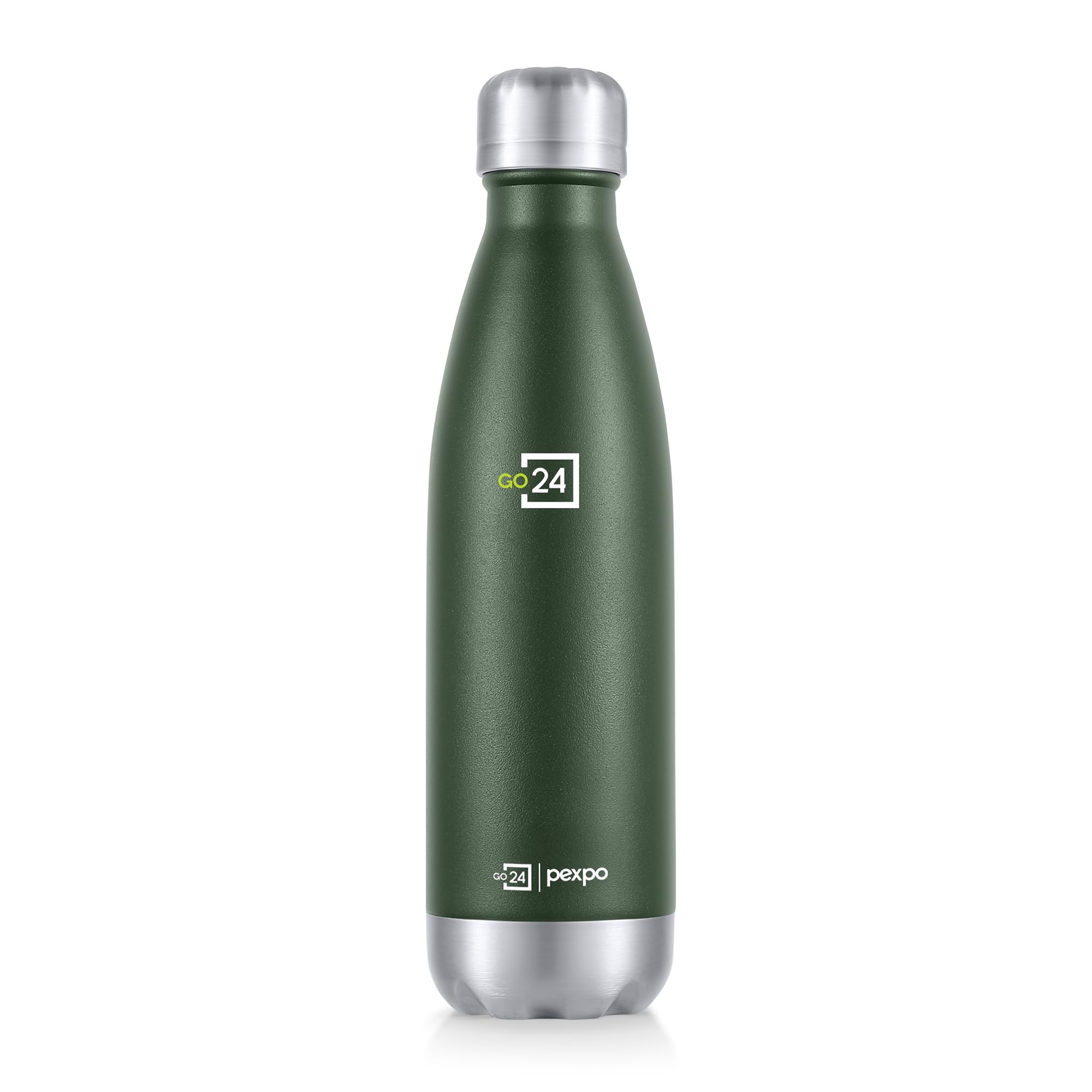 Go24 pexpo Stainless Steel Water Bottle Electro Military Green 500ml