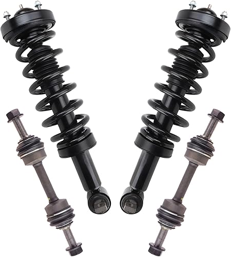 Miniatura 1089 de TRQ Kit de suspensión delantera, conjunto de amortiguadores y resortes, barra estabilizadora, enlace estabilizador compatible con Chevrolet