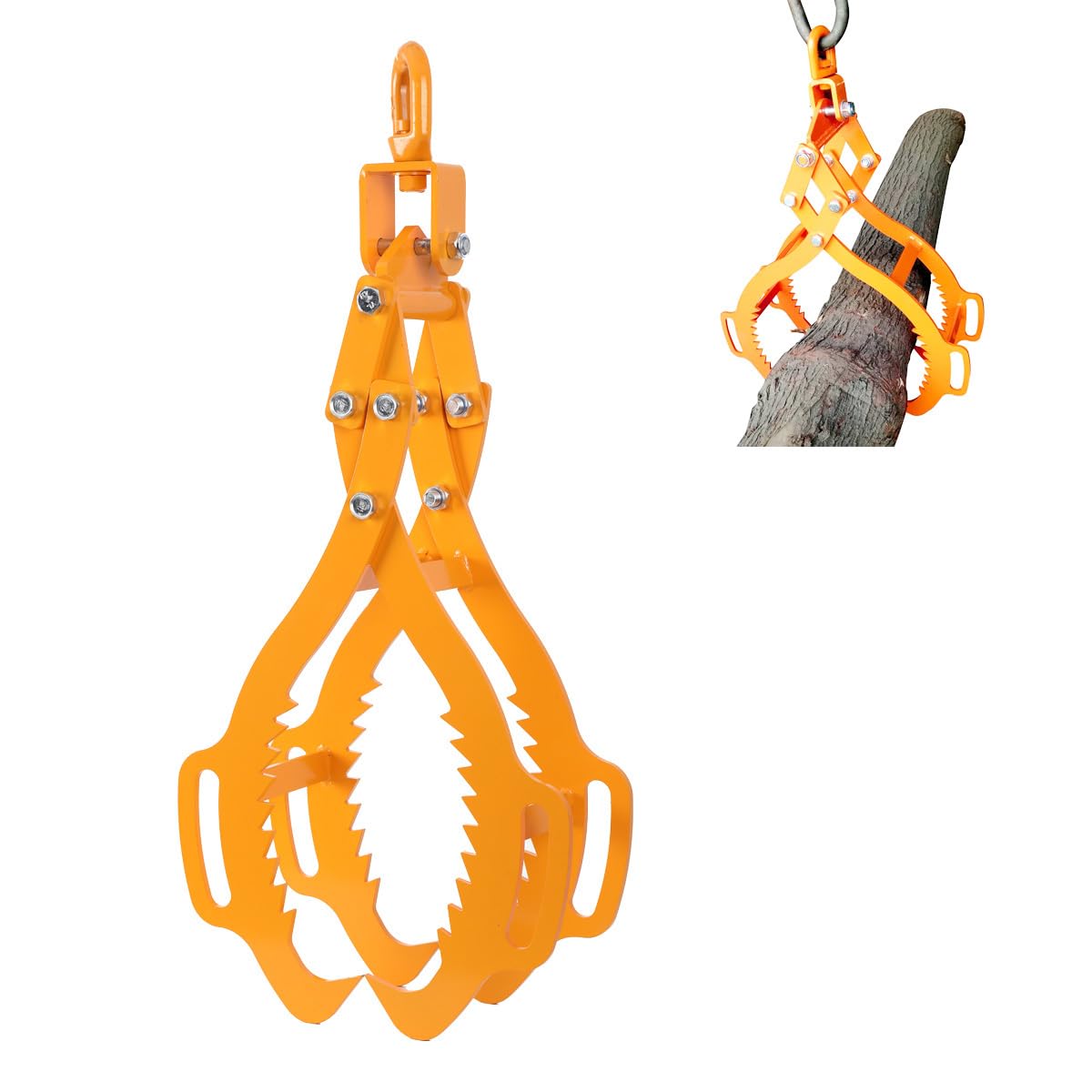 ECUTEEForestry Pliers Back Pliers Loading Pliers 1500 kg 630 mm 25 Inch Wooden Tongs Tensile Force Lifting Pliers Wood Gripper Packing Pliers Forestry Pliers for Tree Trunks with 4 Clamping Mandrels