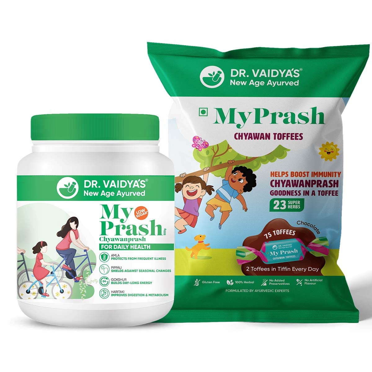 DR. VAIDYA'S new age ayurvedaDr My Prash Chyawanprash for Daily Health-500 Gms + Chyawan Toffees