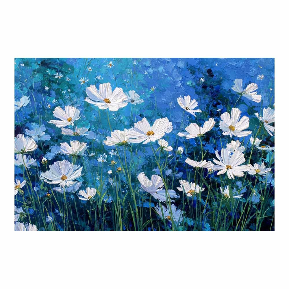 ZAMAEIU Nature Landscape Picture Painted blossoms Large Modern Scenic Painting, for Living Room Bedroom Bathroom Dinning Room Home Office Wall Decor(white)-60x90cm Unframed
